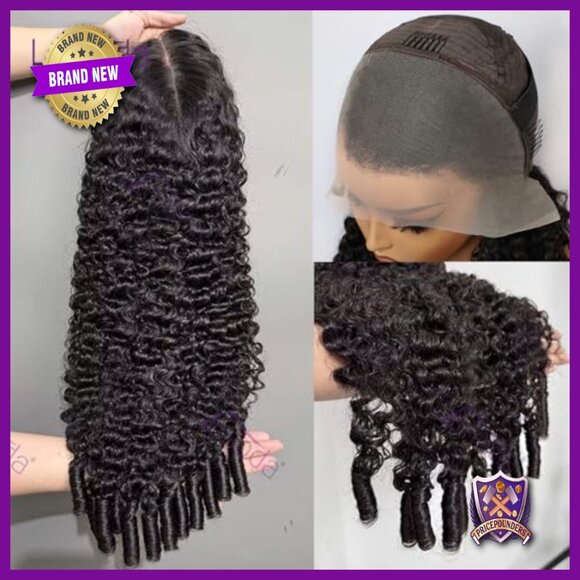 32 Inch Human Hair Lace Front Wig 200 Density Curly Glueless Medium Cap main image 4